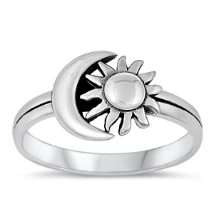 Silver Ring - Moon & Sun