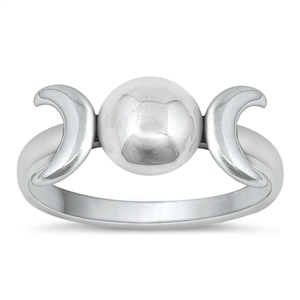 Silver Ring - Moon Phase