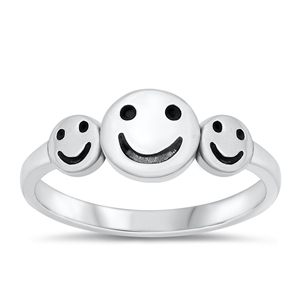 Silver Ring - Happy Faces