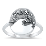 Silver Ring - Ocean & Octopus