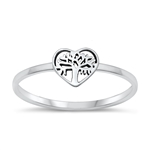 Silver Ring - Tree & Heart