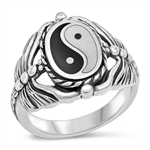 Silver Stone Ring - Yin Yang