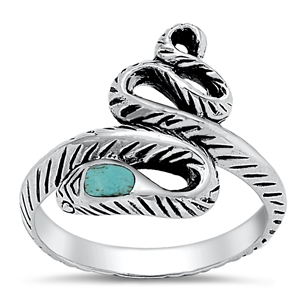 Silver Stone Ring  - Snake