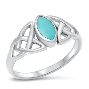 Silver Stone Ring  - Celtic