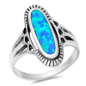 Silver Ring W/ Lab Opal