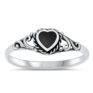 Silver Stone Ring - Heart