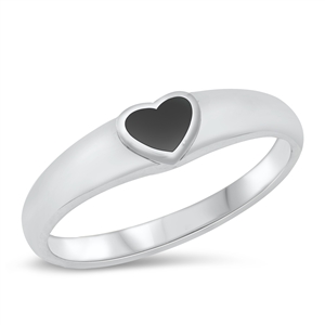 Silver Stone Ring - Heart