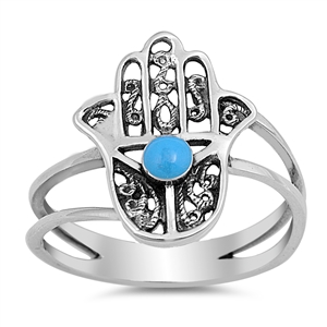 Silver Stone Ring  - Hand of God
