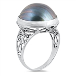 Silver Stone Ring - Mabe Pearl