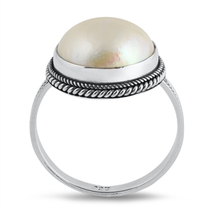 Silver Stone Ring - Mabe Pearl