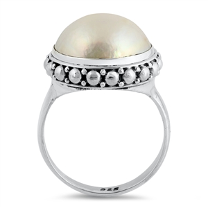 Silver Stone Ring - Mabe Pearl