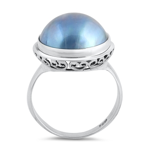 Silver Stone Ring - Mabe Pearl