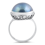 Silver Stone Ring - Mabe Pearl