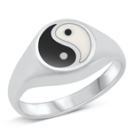 Silver Stone Ring - Yin Yang