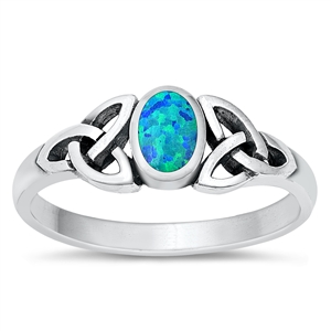 Silver Lab Opal Ring - Celtic