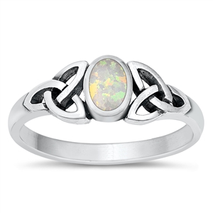 Silver Lab Opal Ring - Celtic