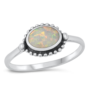 Silver Lab Opal Ring