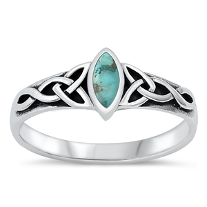 Silver Stone Ring - Celtic