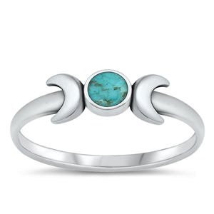 Silver Stone Ring - Moon
