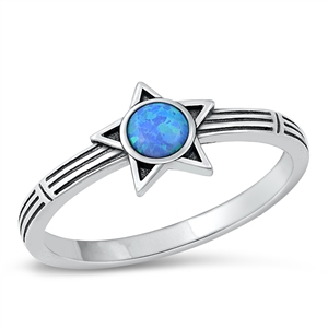 Silver Lab Opal Ring - Star