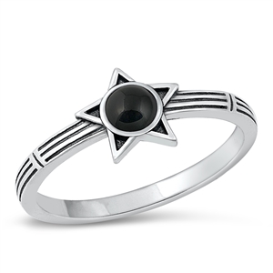 Silver Stone Ring - Star