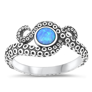 Silver Lab Opal Ring - Octopus