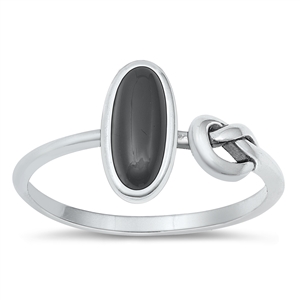 Silver Stone Ring - Knot