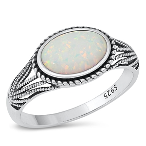 Silver Lab Opal Ring