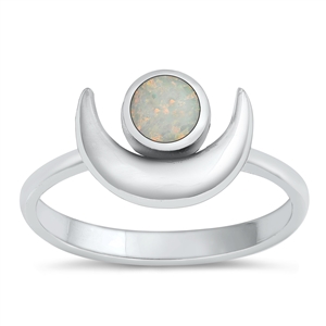 Silver Lab Opal Ring - Moon