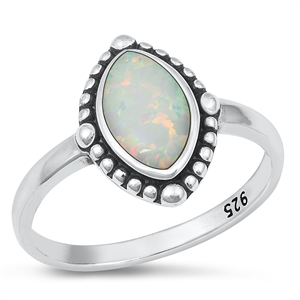 Silver Lab Opal Ring