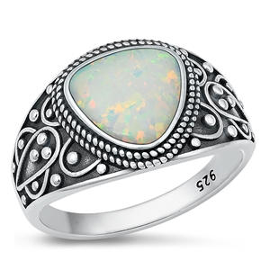 Silver Lab Opal Ring