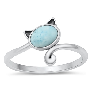 Silver Stone Ring - Cat