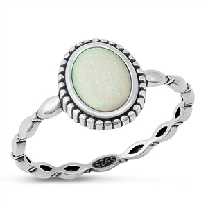 Silver Lab Opal Ring