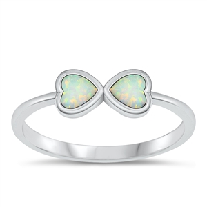 Silver Stone Ring - Hearts