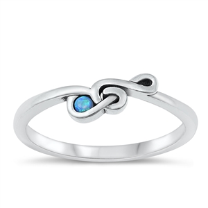 Silver Lab Opal Ring - Music Note