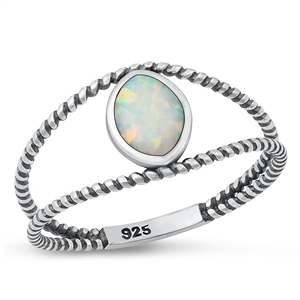 Silver Lab Opal Ring