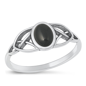 Silver Stone Ring - Celtic