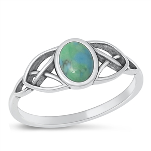 Silver Stone Ring - Celtic