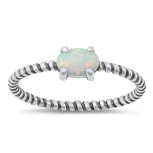 Silver Lab Opal Ring