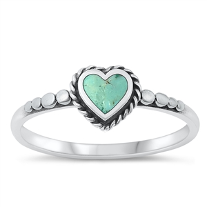 Silver Stone Ring - Heart