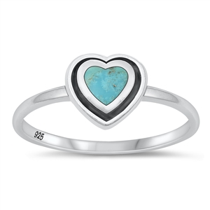 Silver Stone Ring - Heart