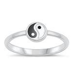 Silver Stone Ring - Yin Yang