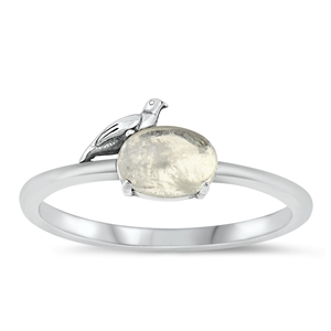 Silver Stone Ring - Bird