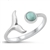 Silver Stone Ring - Whale Tail