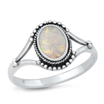 Silver Lab Opal Ring