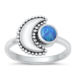 Silver Lab Opal Ring - Moon