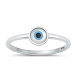 Silver Stone Ring - Evil Eye