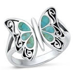 Silver Stone Ring - Butterfly