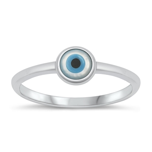 Silver Stone Ring - Evil Eye