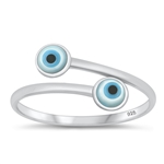 Silver Stone Ring - Evil Eye